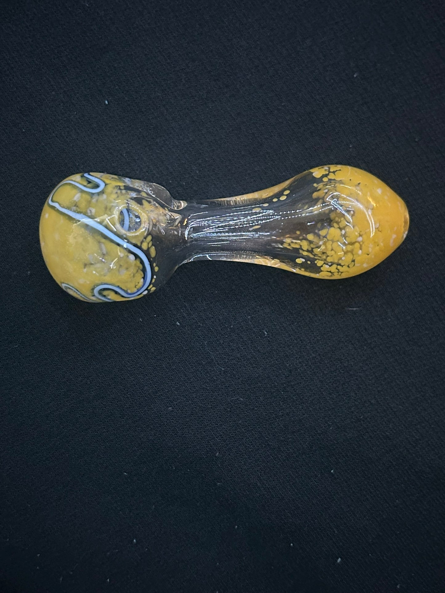 Striped Frit Color-Changing Glass Spoon Pipe