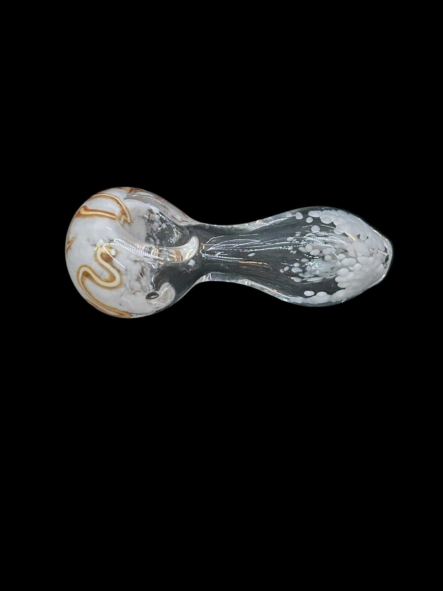 Striped Frit Color-Changing Glass Spoon Pipe