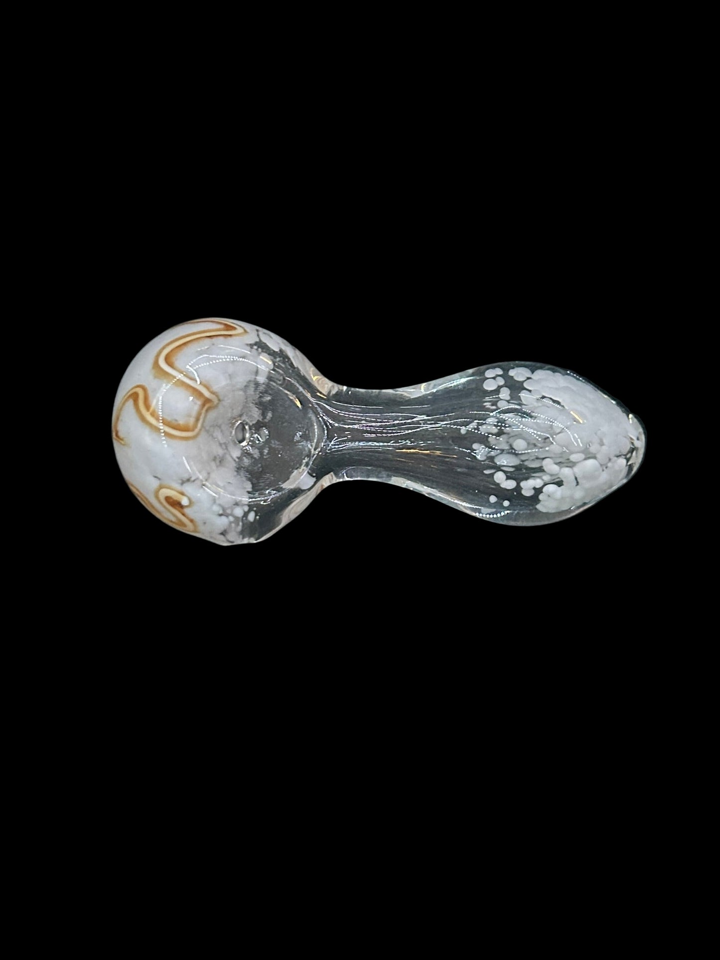 Striped Frit Color-Changing Glass Spoon Pipe