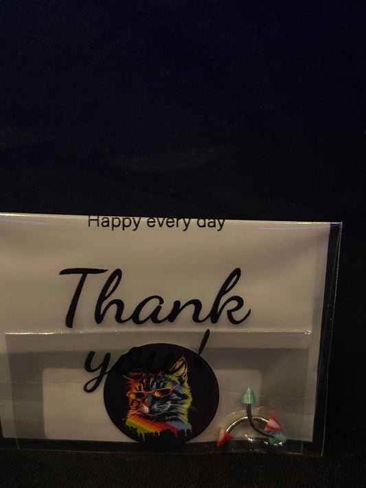 Red/White/Green - Triangle Rainbow Colorful Acrylic Eyebrow