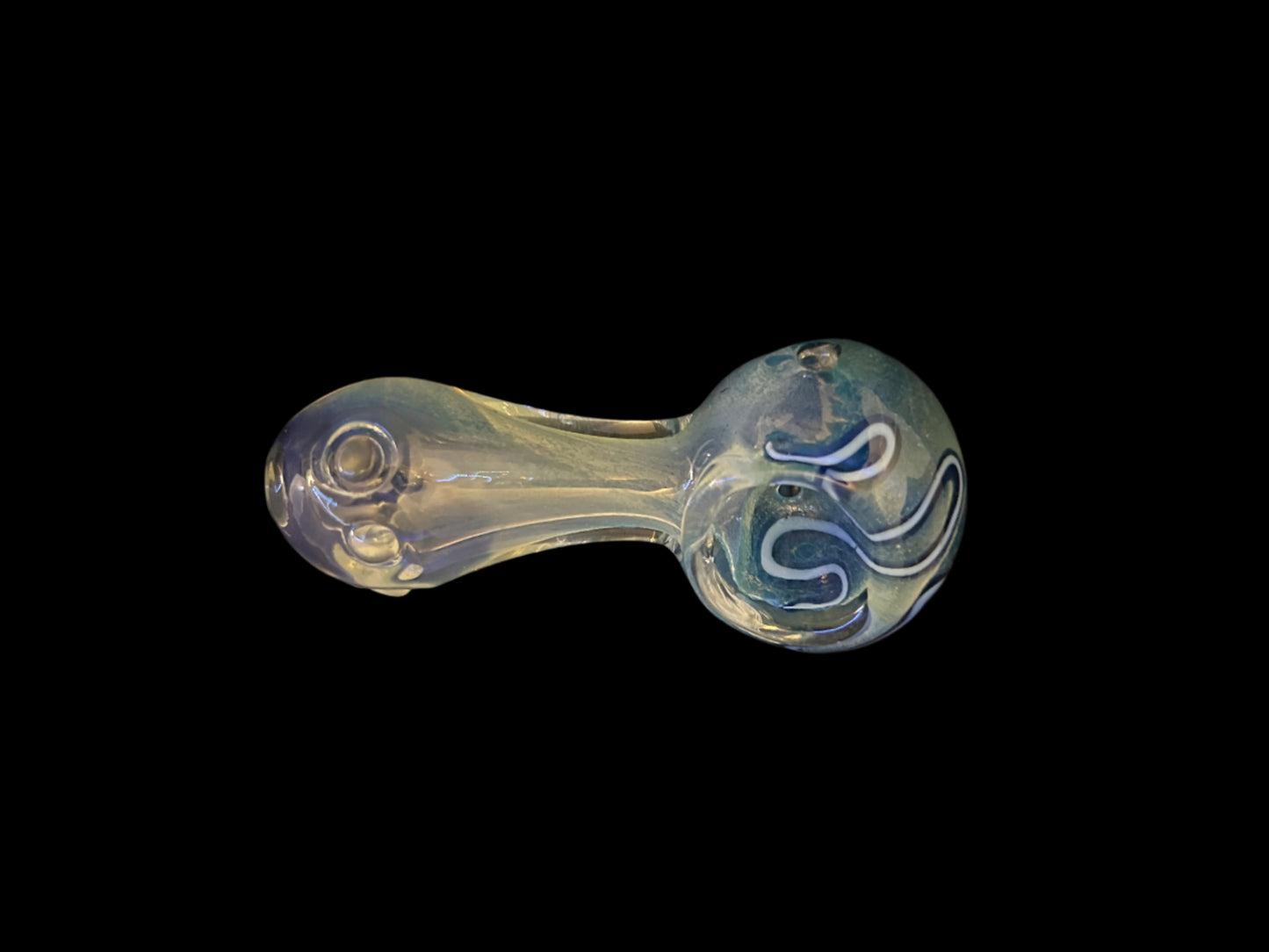 Color Changing Silver Fumed Frit Glass Pipe