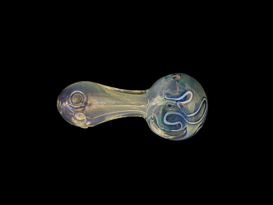 Color Changing Silver Fumed Frit Glass Pipe