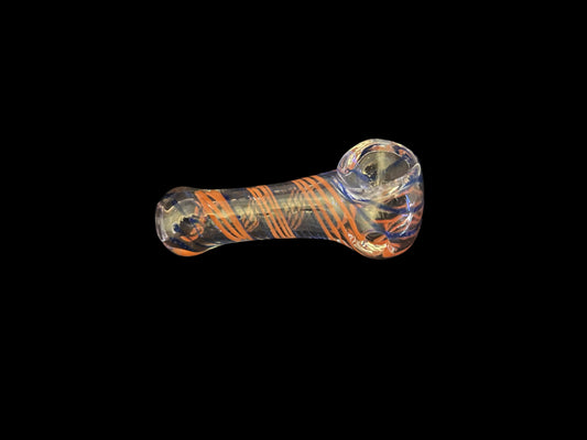 Small Striped Glass Pipe-Orange/Blue
