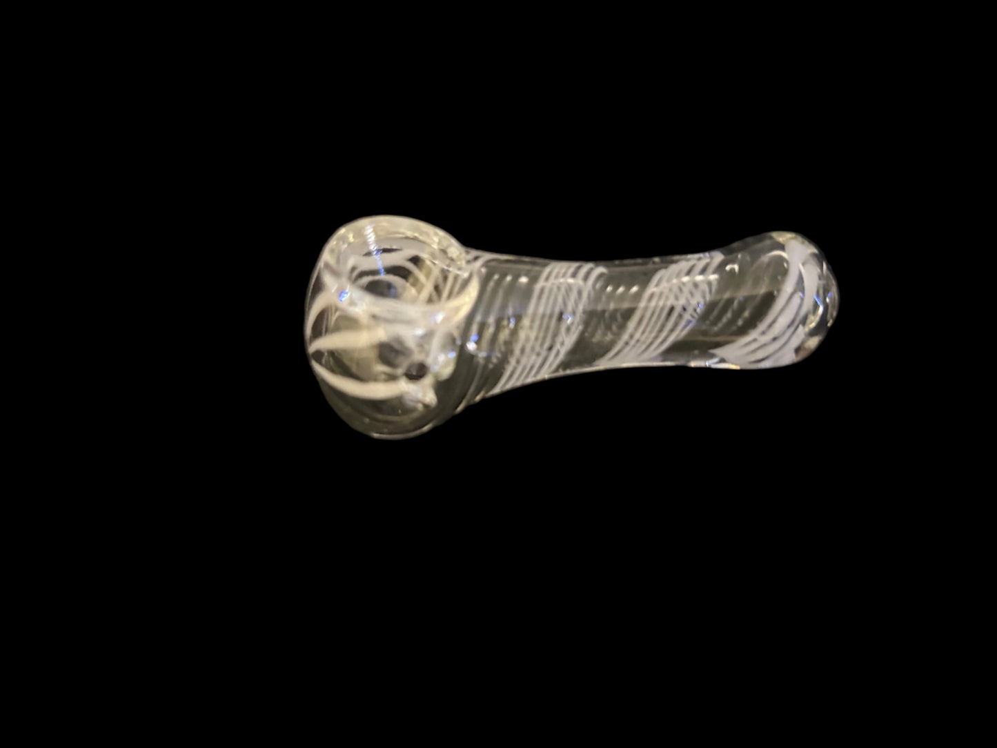 Small Striped Glass Pipe - Black/White